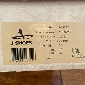 New in Box J Shoes Albany 2 boots Mens size 13